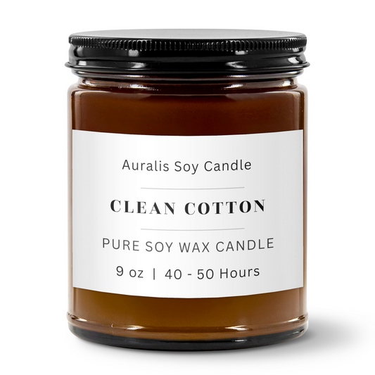 Clean Cotton | 9oz Amber Jar Candle