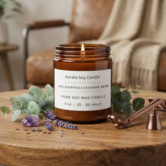 Eucalyptus Lavender Herb | 4oz Amber Jar Candle