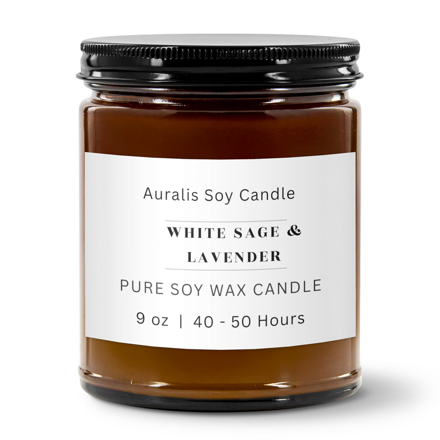 White Sage & Lavender | 9oz Amber Jar Candle