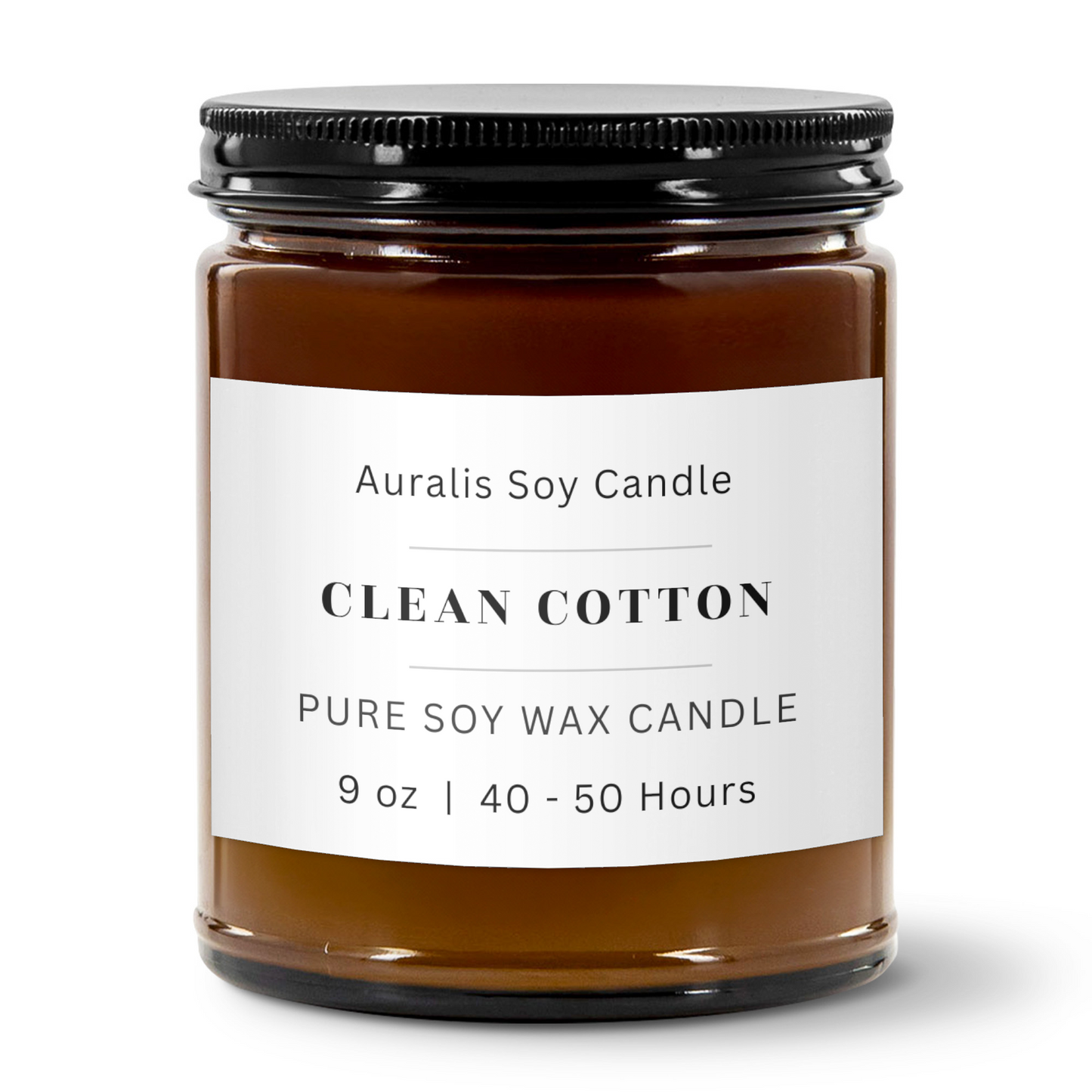 Clean Cotton | 9oz Amber Jar Candle